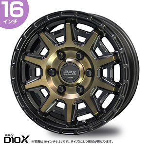 〔4本セット〕PPX D10X 16インチ 7.0J 35 5-114.3 ブラック×ポリッシュ×マットブロンズクリア ホイール4本 AME 共豊