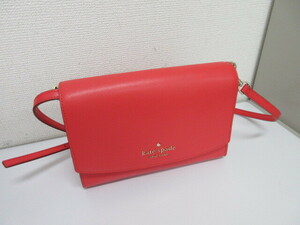 【美品】kate spade ケイトスペード ２Way ハンドバッグ ショルダーバッグ チェーン 赤 レッド #39879