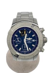 BREITLING◆アベンジャー/自動巻腕時計/ブラック/シルバー/A13317/20231004日差+1