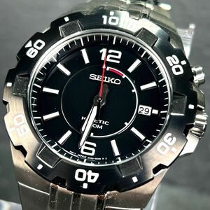 希少 美品 SEIKO セイコー KINETIC キネティック SKA445P1 腕時計 オートリレー アナログ カレンダー ステンレススチール 動作確認済み