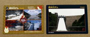 ★2枚 セット 阿木川ダム ダムカード 管理開始30周年記念カード 岐阜県 ペア 木曽川 水資源機構 恵那 阿木川 説明書 岐阜 限定 レア S5