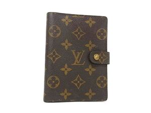 1円 LOUIS VUITTON ルイヴィトン R20005 モノグラム アジェンダPM 6穴式 手帳カバー スケジュール帳 ブラウン系 FK2272