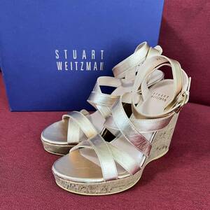 新品★Stuart Weitzman ステュワート ワイツマン レディース サンダル ヒール 38 25㎝ ローズゴールド