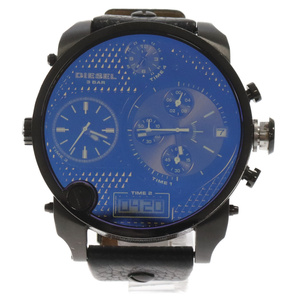 DIESEL ディーゼル ミスターダディー 黒文字盤 クオーツ デジタル アナログ 腕時計 ブラック DZ-7127