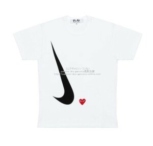 ■激レア■プレイ コムデギャルソン × ナイキ限定Tシャツ-Play × Nike-■レディース：M■新品・直営店正規品■入手困難