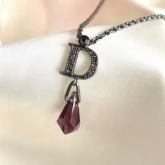 Christian Dior Dロゴ　パープル　ブレスレット　カラーストーン