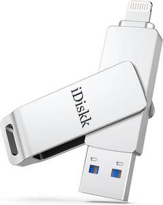 3.0 / 128GB Apple mfi認証 iDiskk 128GB iPhone USBメモリ スマホ用 外付け フラッシュ