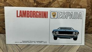 ■ランボルギーニ Espada カタログ パンフレット 旧車 カタログ ポスター LAMBORGHINI 希少 当時物 昭和レトロ 60s？■T④