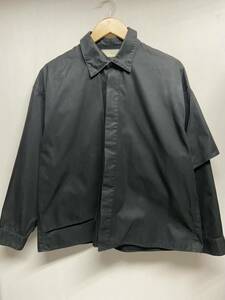 【JieDa ジエダ】 Jie-20AW-SH07-B FLAP SHIRT 長袖シャツ ブラック 無地 2 2405oki k