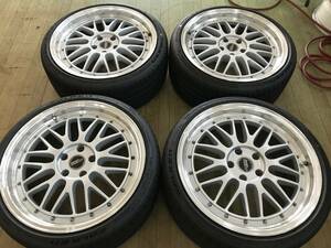 COBRA インターセプター04 FALKEN AZENIS FK520 225/35R19 23年製造 8.5J+35 PCD114.3-5穴 4本 中古 クラウン マークX カムリ IS 