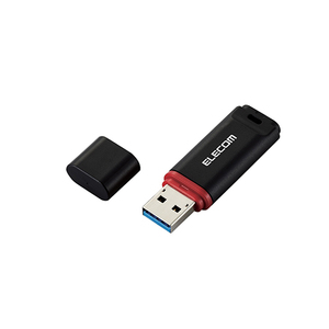 エレコム USBメモリー USB3.2(Gen1)対応 キャップ式 データ復旧サービス付 16GB ブラック MF-DRU3016GBKR