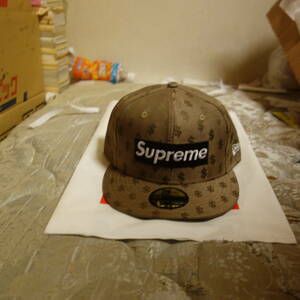 7 5/8 supreme 18aw monogram box logo new era brown