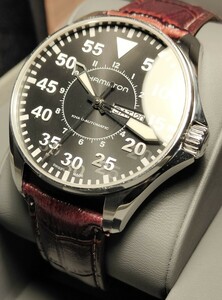 送料無料 46mm 大型ケース Hamilton khaki Pilot Day Date Auto ハミルトン カーキ パイロット 自動巻き ジャズマスター Jazzmaster 腕時計
