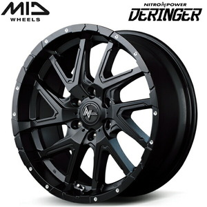 MID NITRO POWER DERINGER 1本価格 セミグロスブラック/フランジピアスドリルド 6.5-16 6/139.7+38