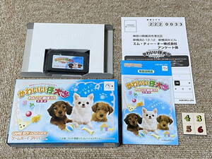 ゲームボーイアドバンス(GBA)「かわいい仔犬ミニ わんこと遊ぼう!!小型犬」(箱・説明書・はがき 付/A-4356)