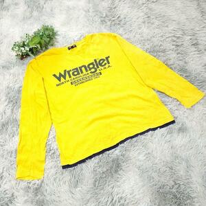 【Wrangler】ラングラー (160) ロンT 長袖 バイカラー BIGロゴ