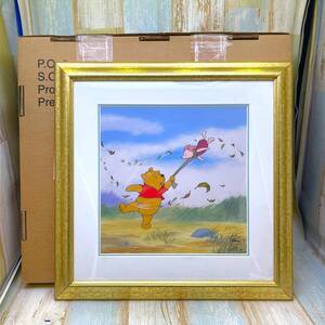 5000枚限定 セル画★くまのプーさん Winnie the Pooh 風の日 ピグレット セリグラフ 壁掛け 額縁 絵 絵画 証明書★ディズニー Disney TDL