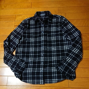 SLYLANGスライラング長袖ネルシャツ(黒×白)sizeFree