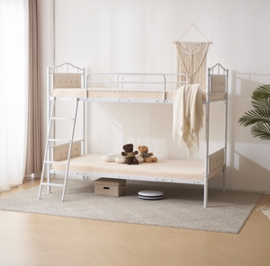 【新作】【ホワイト】 姫系 パイプベッド シングルベッド 収納 北欧風 子供部屋 スチール 耐震 ベッド