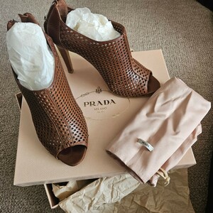 PRADA　メッシュサンダル　ブーティー　プラダ　37ハーフ　