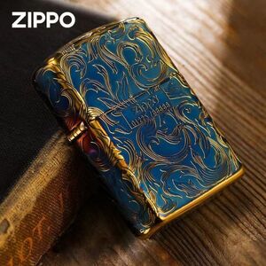 限定 新品 唐草 金メッキ ライター ZIPPO 喫煙グッズ ジッポー オイルライター 重量感 真鍮 未使用