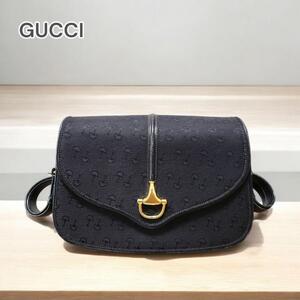 GUCCI グッチ ショルダーバッグ キャンバス ブラック