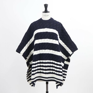 【新品】メゾン キツネ トップス ニット レディース ネイビー ポンチョ MAISON KITSUNE S480 L