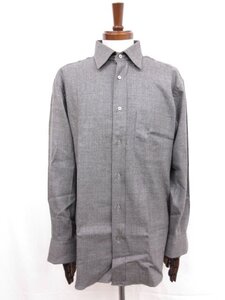 超美品【ブリオーニ Brioni】 ウール100% 隠しボタンダウンシャツ (メンズ) size4 ダークグレー イタリア製 □33MK4403□