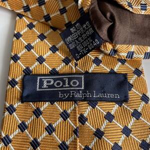 POLO by RALPH LAUREN（ ポロバイラルフローレン） オレンジ紺白チェックネクタイ