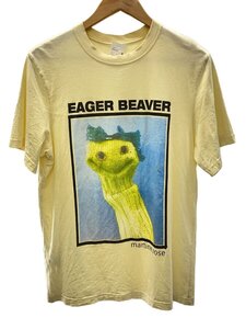 MARTINE ROSE◆EAGER BEAVER/Tシャツ/S/コットン/YLW/プリント//