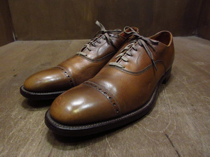 ビンテージ70’s●Wrightレザーキャップトゥシューズ茶size 11 3A●211118k2-m-dshs-29cm 1970s古靴革靴レザーストレートチップUSA