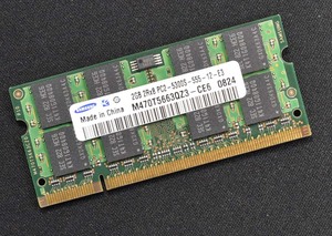 2GB PC2-5300S DDR2-800 S.O.DIMM 200pin Samsung (動作確認済 memtest86+) 2Rx8 PC2-5300S-555-12-E3 (管:SB0567