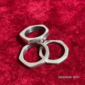 SILVER925 SV925 GUCCI グッチ ヘキサゴン 3連 指輪 リング アクセサリー 