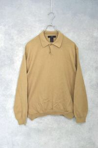 【 カシミヤ混ニット 】カシミヤ x コットン x ウール ニットポロシャツ / size m / 90s 90年代 cashmere ワンボタン スキッパー