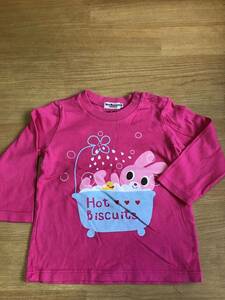 ★大人気・中古品・即売れ★　ミキハウス・HOT BISCUITS　長袖Tシャツ！！（８０）お買い得品～早い者勝ち！