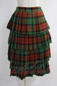 Jane Marple / Wool tartan dirndl skirt グリーン H-25-01-13-015-JM-SK-KB-ZH