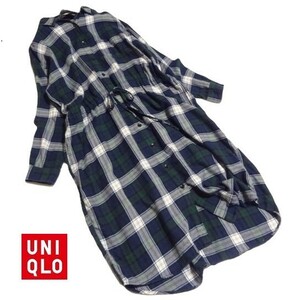 送料無料◆UNIQLO/ユニクロ◆ レディースL　シャツワンピース