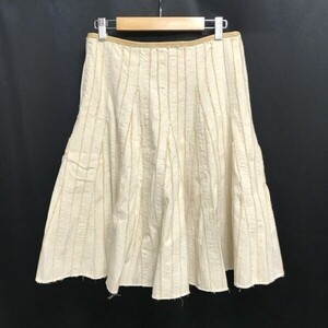 日本製☆Deuxieme Classe/ドゥーズィエム クラス☆膝丈フレアスカート【36/beige/ベージュ】台形/スナップボタン/Skirts◇cBH898