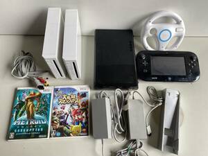 Et468◆Nintendo 任天堂◆Wii/WiiU 本体 WUP-101/WUP010 ハンドルコントローラー ソフト 大乱闘スマッシュブラザーズ METROID 