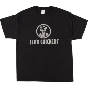 古着 ヘインズ Hanes SLIM CHICKENS アドバタイジングTシャツ メンズL相当 /eaa432127