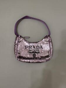 1円スタート！「希少品」PRADA プラダ　ハンドバッグ　　ワンショルダー　ショルダーバッグ　肩掛け　ピンク