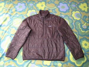 patagonia パタゴニア ハーフジップ 中綿入 PRIMA LOFT アウター メンズS ブラック USED/補修箇所有 キャンプ アウトドア インナーダウン