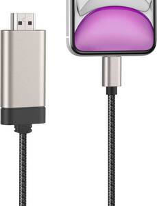 [2024年正規認証品]電源/設定不要 iPhone HDMI変換ケーブル 金属制 2m iPhone HDMI lightning HDMI 変換ケーブル 日本語説明書 設定不要