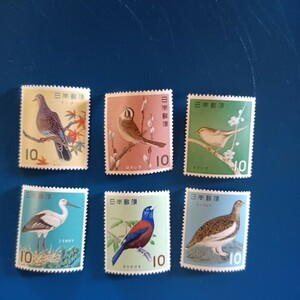 未使用　切手　10円×6枚　鳥シリーズ　6種類