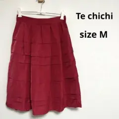 【Te chichi】テチチ(M)スカート　膝丈　ウエストゴム　ピンク