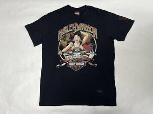 グッドデザイン HARLEY DAVIDSON ハーレーダビッドソン バイクtシャツ サイズL 女性 バイカー 半袖Tシャツ