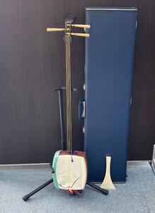 ST0701-36　ゆうパック着払い　三味線　撥付き　全長約92.5cm　棹幅約2.5cm　和楽器　弦楽器　詳細不明　