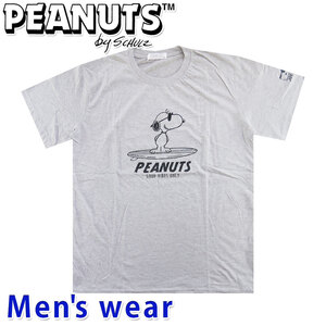 スヌーピー プリント 半袖 Tシャツ メンズ グッズ PEANUTS 犬 S1122-295A Mサイズ GY(グレー)