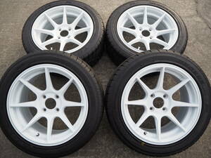 ★軽量★195/55R15 7J+30 4H100 新品 人気 逆ゾリ ハイグリップ TOYO R1R 1台分 シビック ロードスター インテグラ ヴィッツ カスタム WH