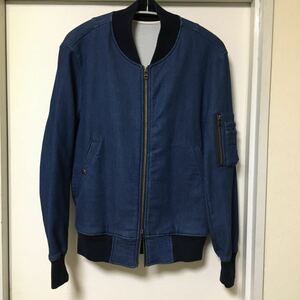 ◆【未使用】SHIPS JETBLUE シップス ジェットブルー / スエットデニム MA-1 INDIGO BLUE M